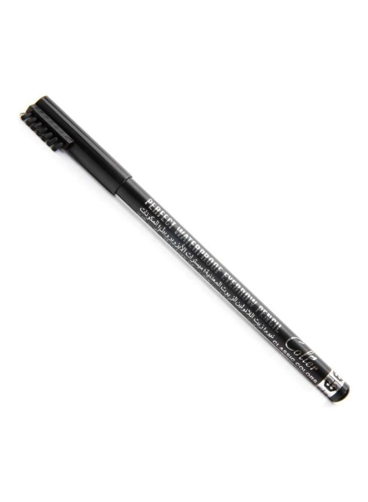 Perfect waterproof eyebrow pencil with applicator and brush design black