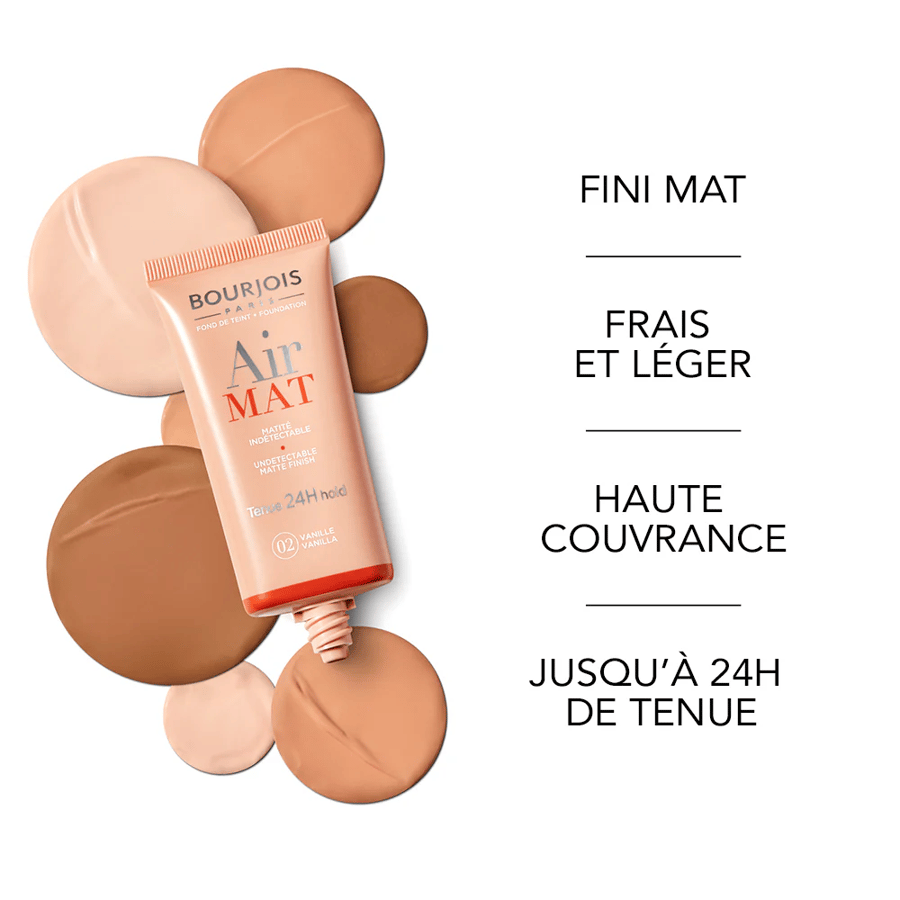 Ermat foundation cream from Bourjois - shade 04 - Beige helps reduce the appearance of pores, smooths the skin, works to hide imperfections even pigmentation, evens out skin tone, in addition to brightening the skin and providing high comfort throughout t