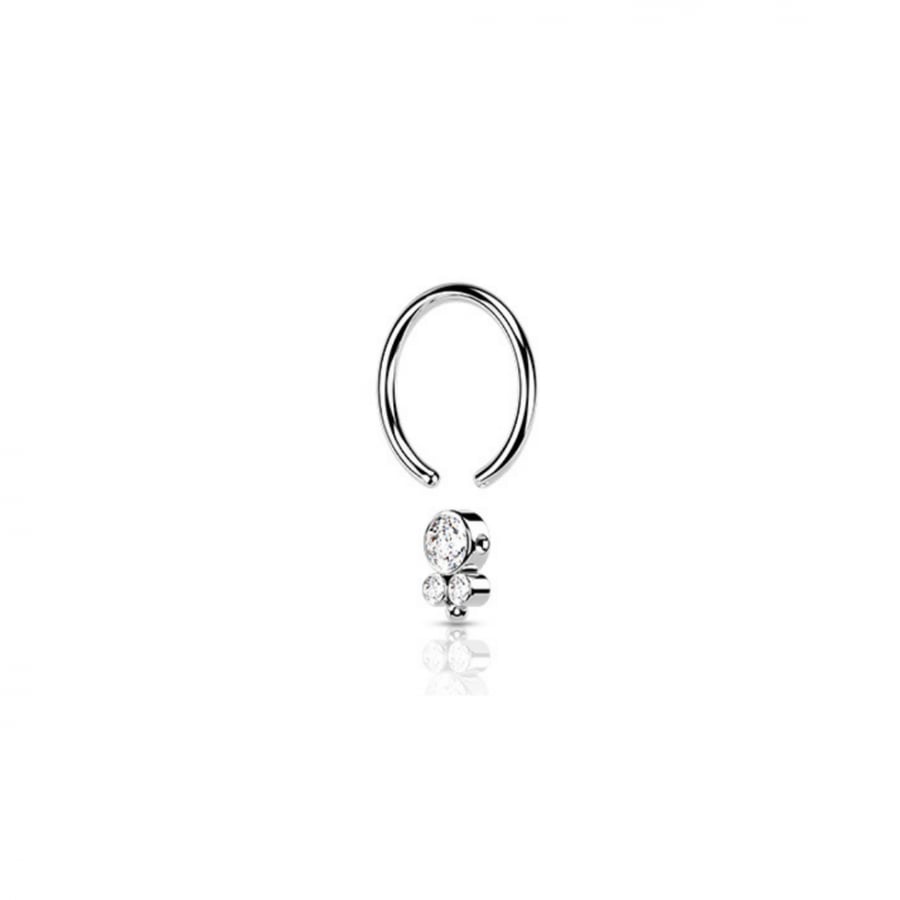 16g Crystal Captive Bead Hoop