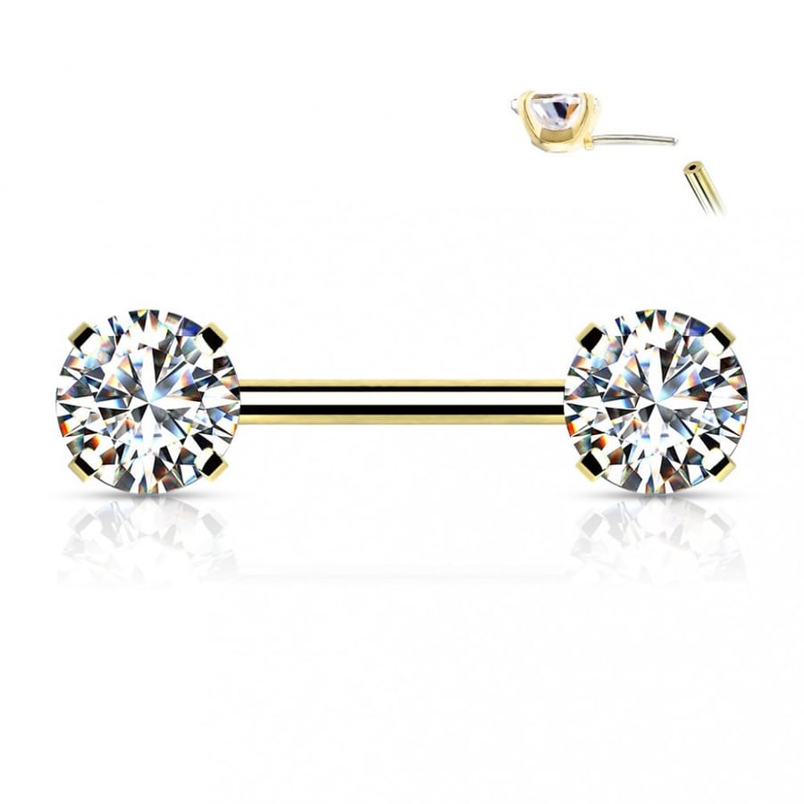 14g  Nipple Straight Barbell