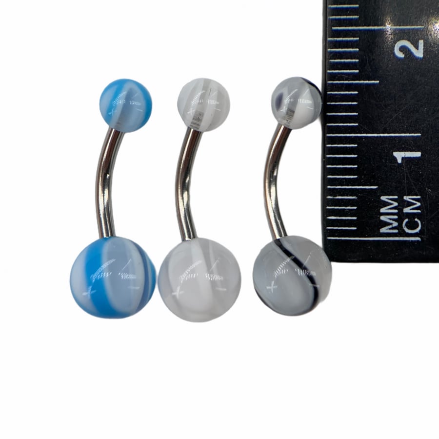 14g Acrylic Marble Belly Ring