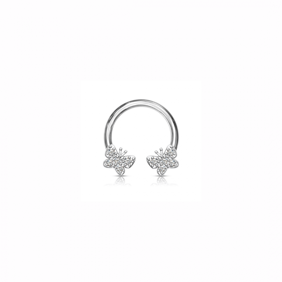 16g Crystal Butterfly Horseshoe