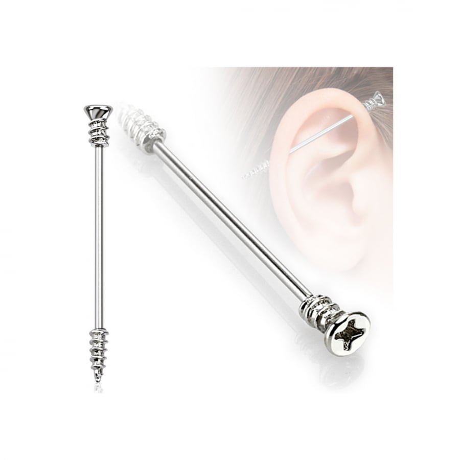 14g Screw  Industrial Barbell
