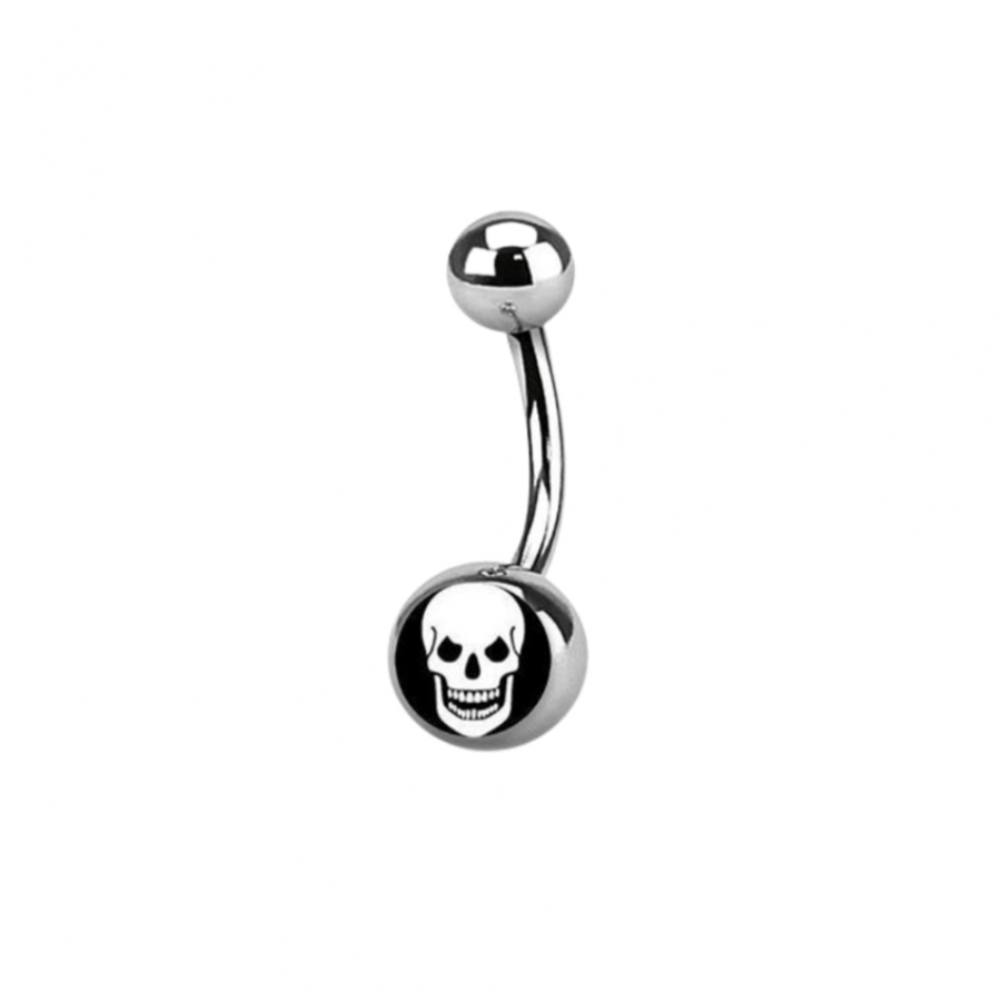 14g Skull Ball Belly Ring