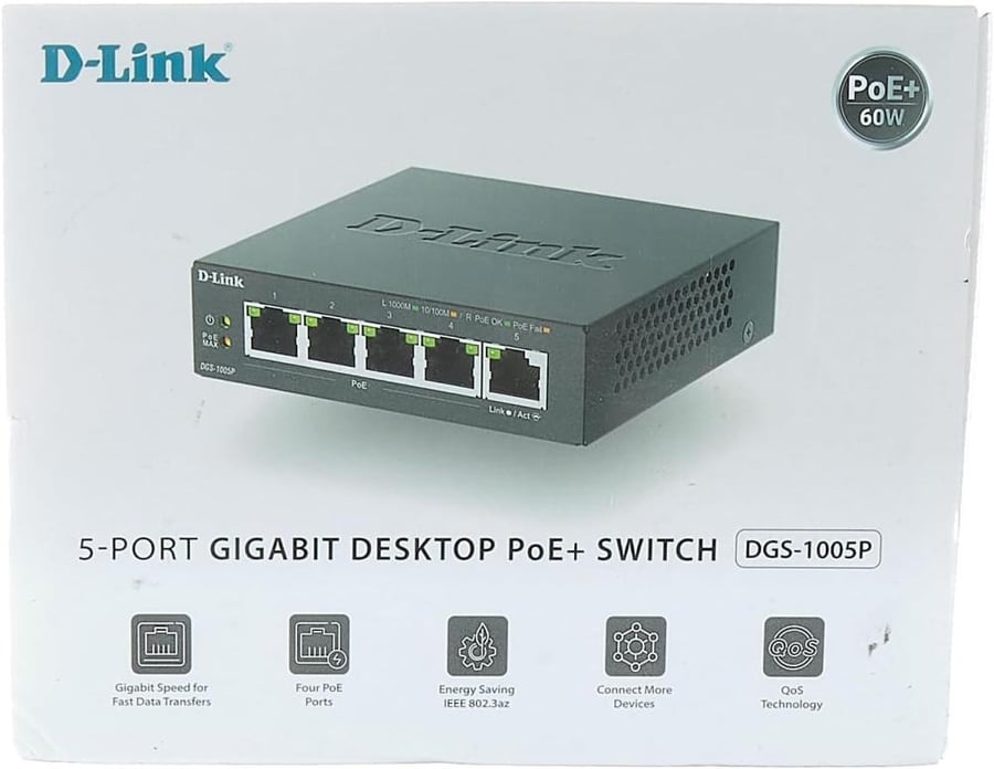 محول سطح المكتب Dlink Giga PEO بخمسة منافذ