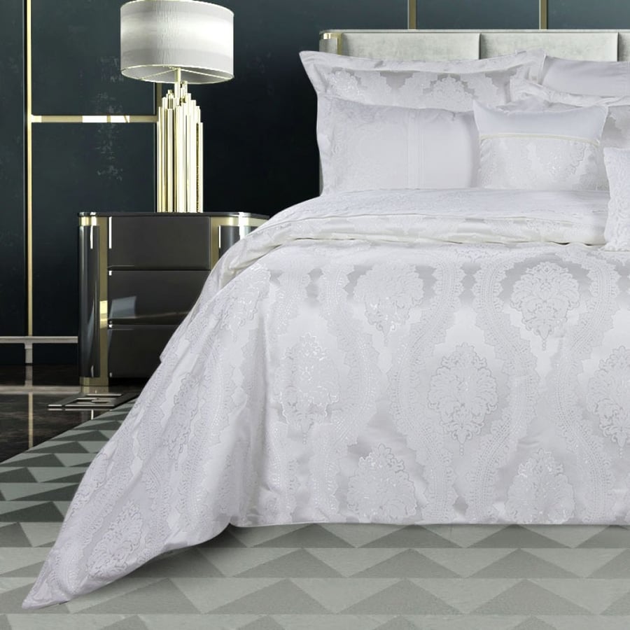 Double wedding bedspread 8 pieces - Arcelia - White