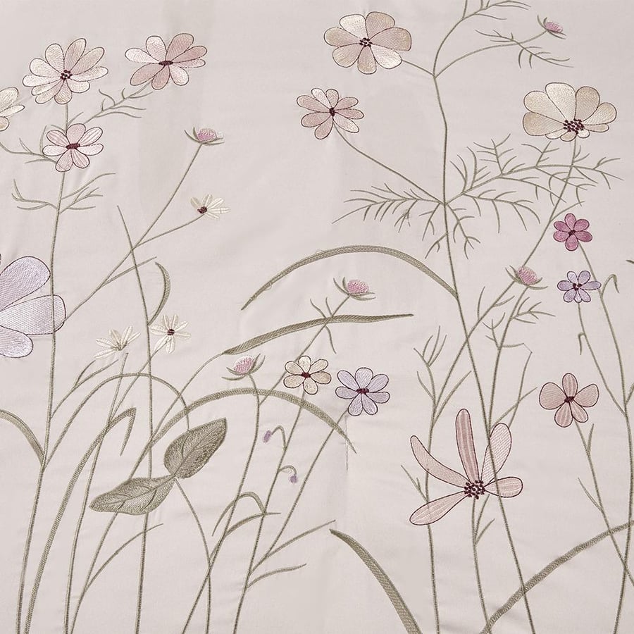 ‏ Azalea - Embroidered  Double Summer bedding set - 7 pieces -Dark beige