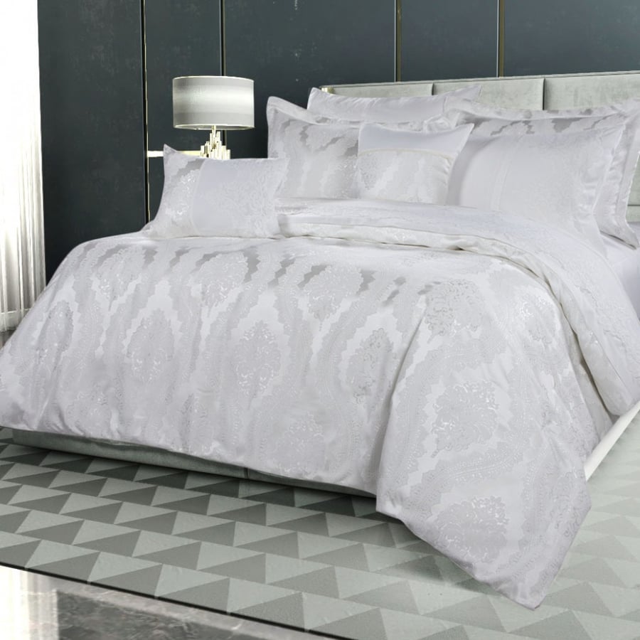 Double wedding bedspread 8 pieces - Arcelia - White
