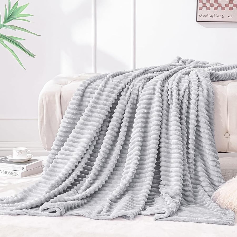 بطانية مخمل محفور اكاسيا 200 × 230 - رصاصي
