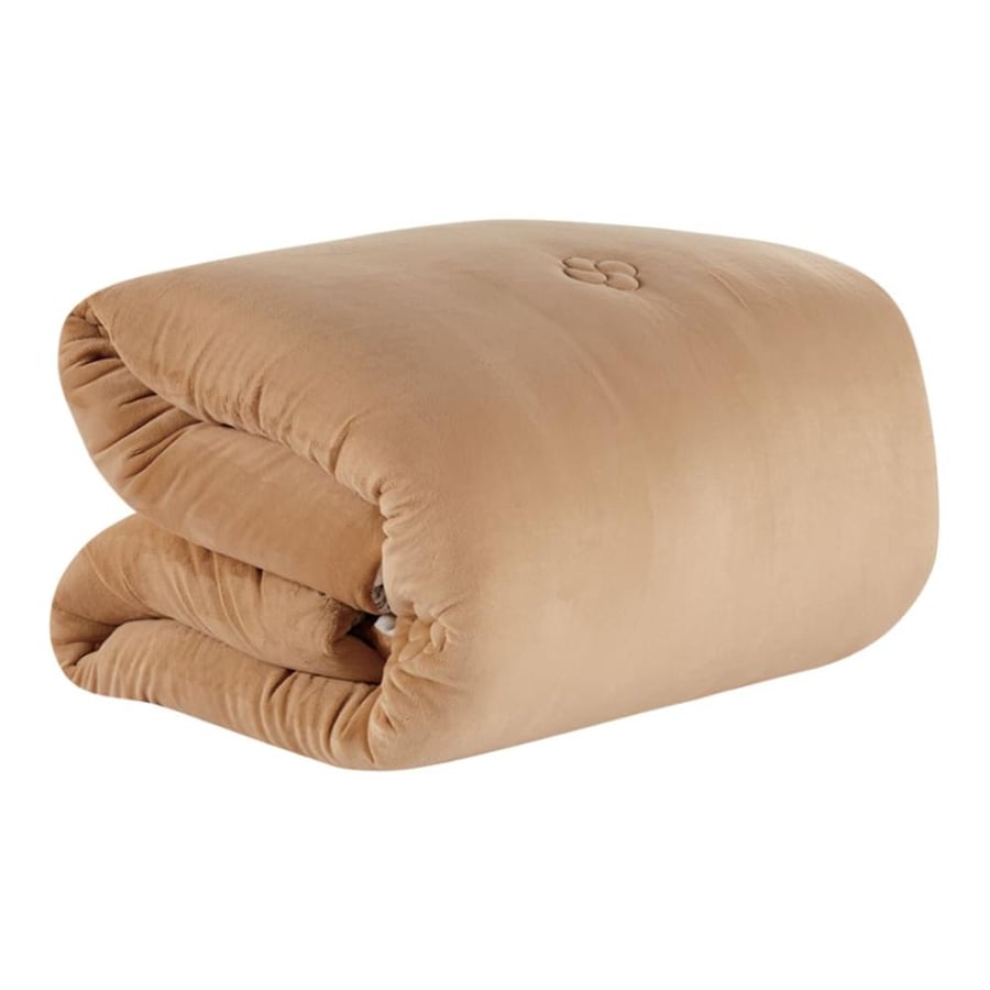 سعر مفرش مفرد ونص ابيض بني شتوي مخمل 4 قطع تالورا - مفارش ميلين
