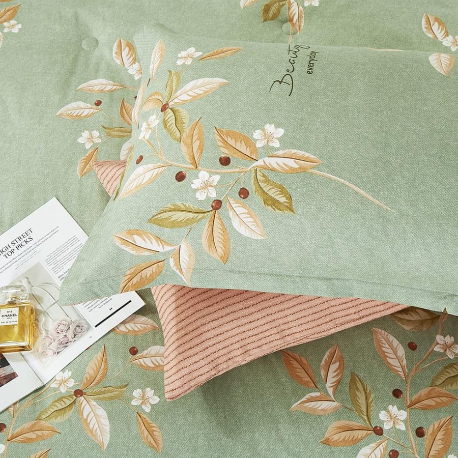 مفرش صيفي مفرد ونص  4 قطع - ليتشي - اخضر - لحمي