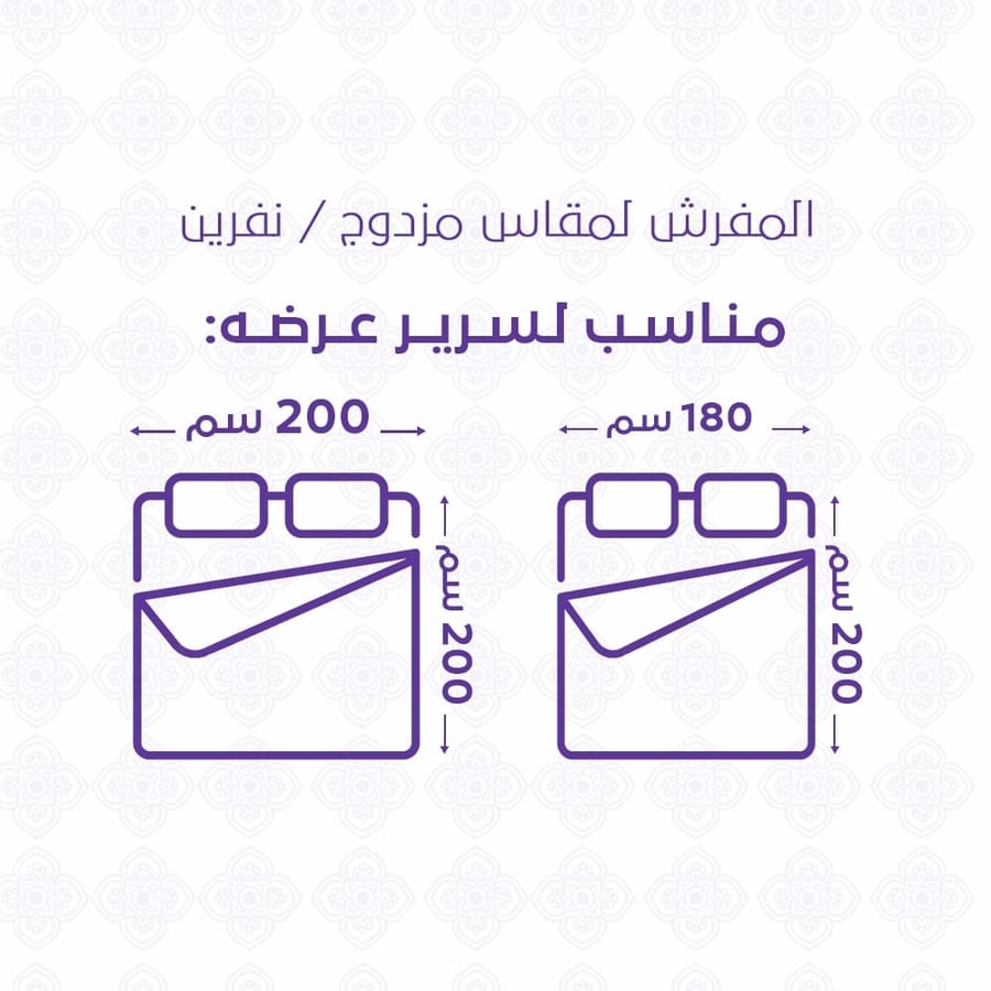 مفرش شتوي مخمل مزدوج  6 قطع - بيرنا - بنفسجي