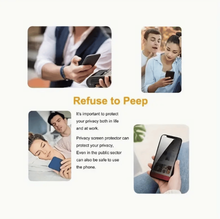 Privacy protection: Fully tempered glass screen protector for iPhone 15 Pro Max Plus / iPhone 14 Pro Max Plus / iPhone 13 Pro Max / iPhone 12 Pro Max / 11 Pro Max