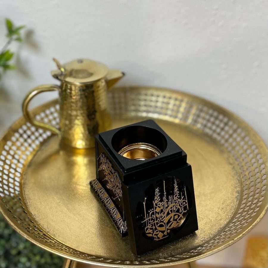 مبخرة سيراميك مزخرفة بالذهبي مباخر ومداخن بخور ديكورات رمضان