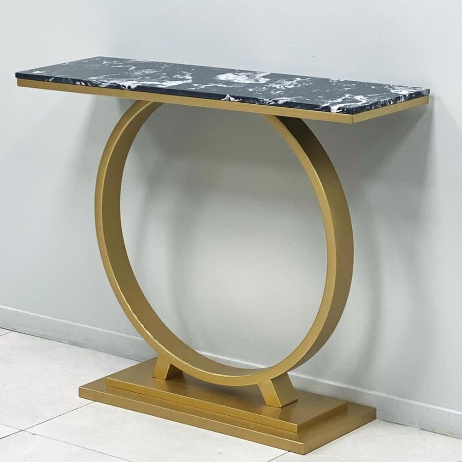 طاولة مدخل حديد ذهبي سطح رخام كراسي وطاولات ديكورات المنزل طاولة مدخل