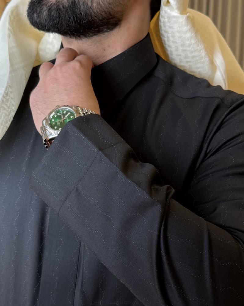 صوف مموج ( اسود ملكي )