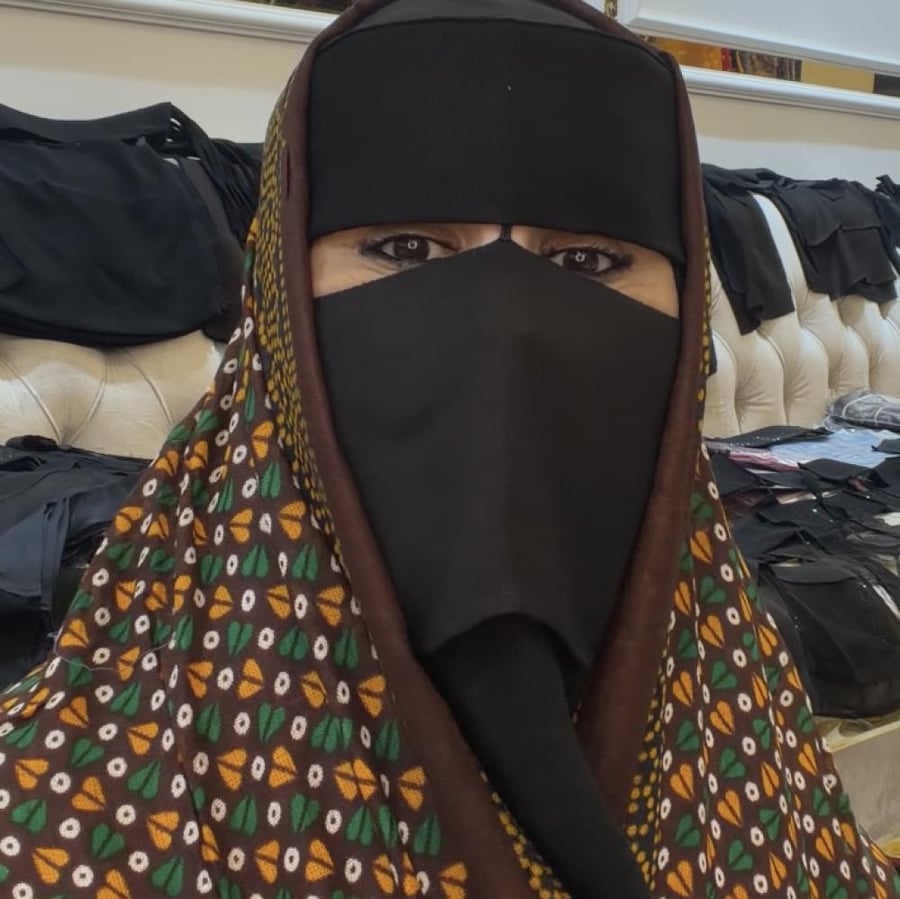 برقع حشمه بغطاء صغير رده وسط
