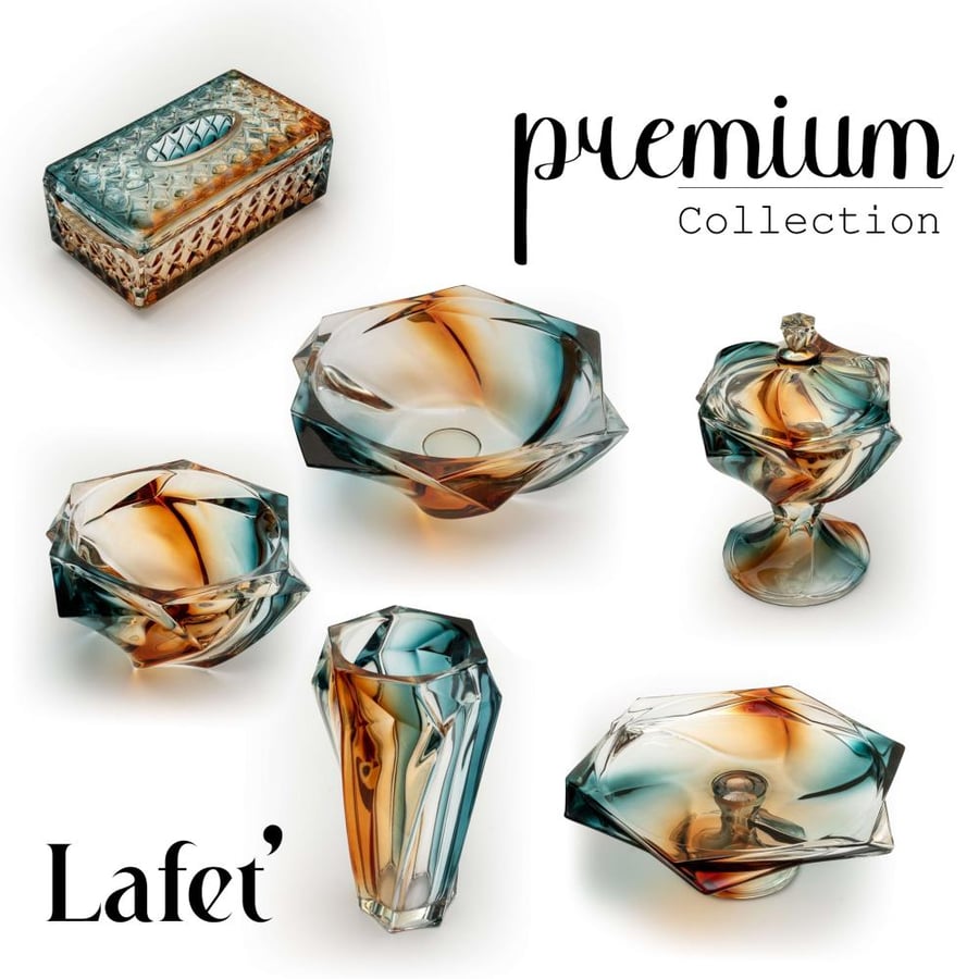 PREMIUM | طقم تحف وضيافة كريستال "ملون" متكامل