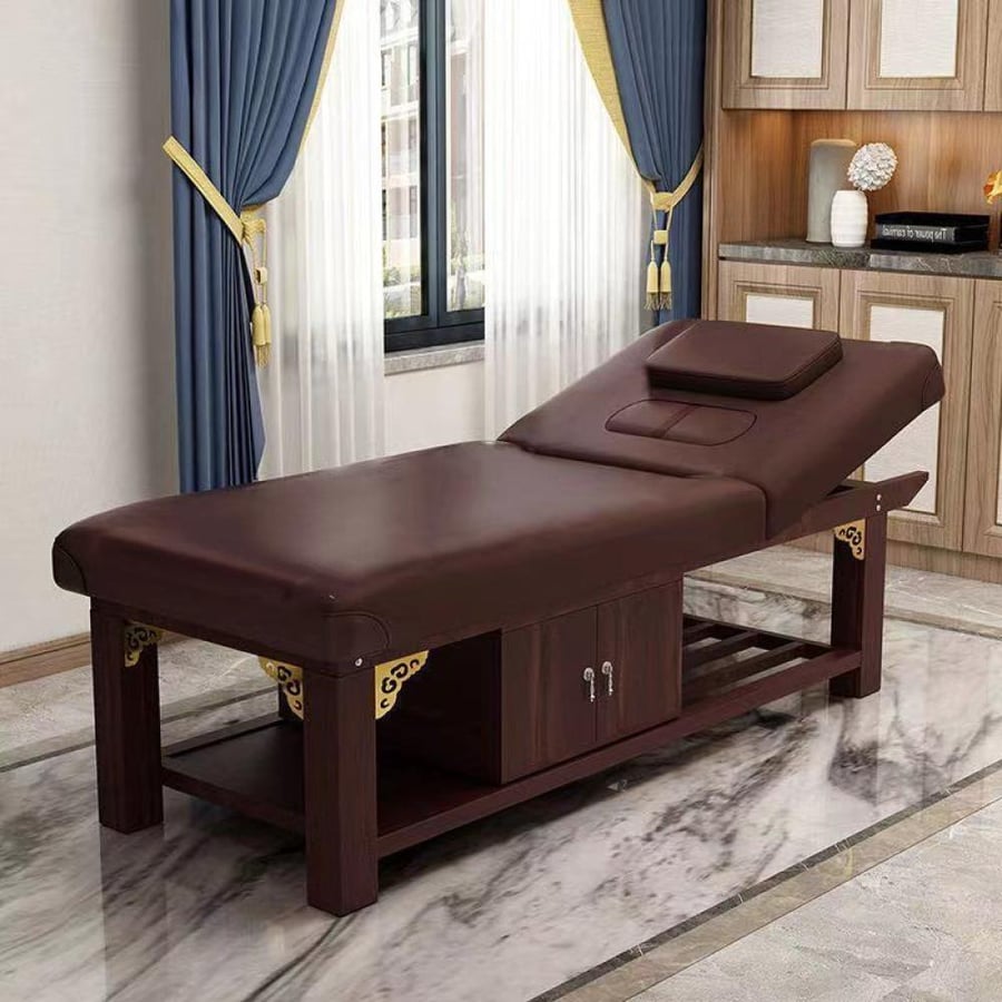 Luxury wooden massage bed — exceptional comfort with modern design