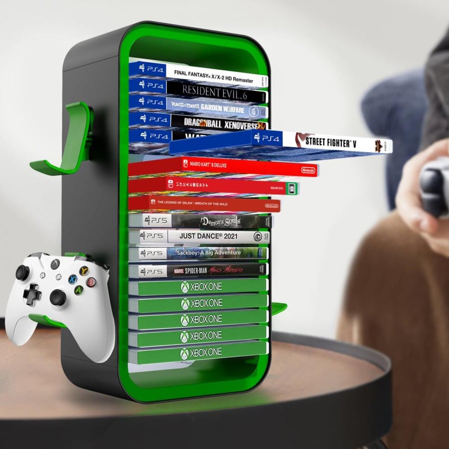 Multi-purpose toy organizer – disc holder, controllers, and headphones