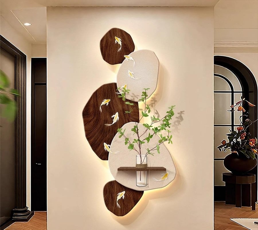 لوحة مدخل فاخرة بإضاءة LED وتصميم
