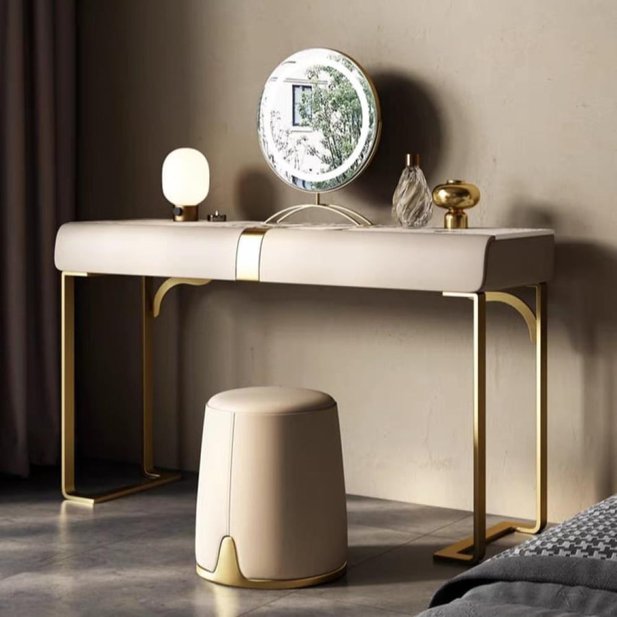 Luxury Italian decoration table set with side cabinet