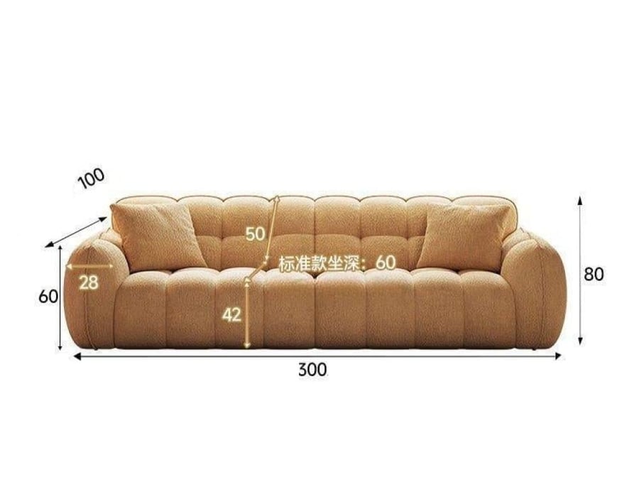 French creamy sofa with high back – four seats with elegant modern design