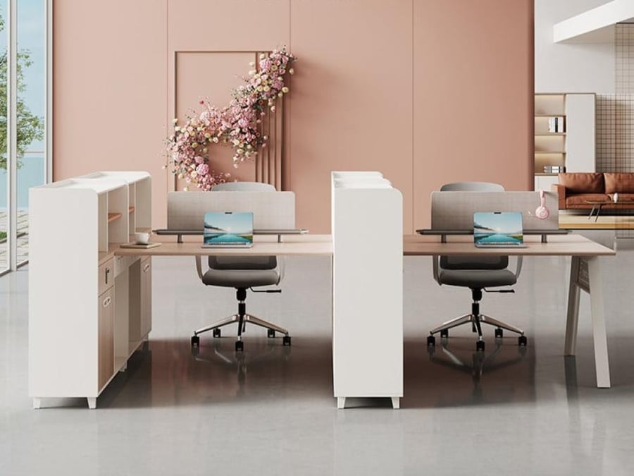 Workstation with side storage – part of the complete modern office set