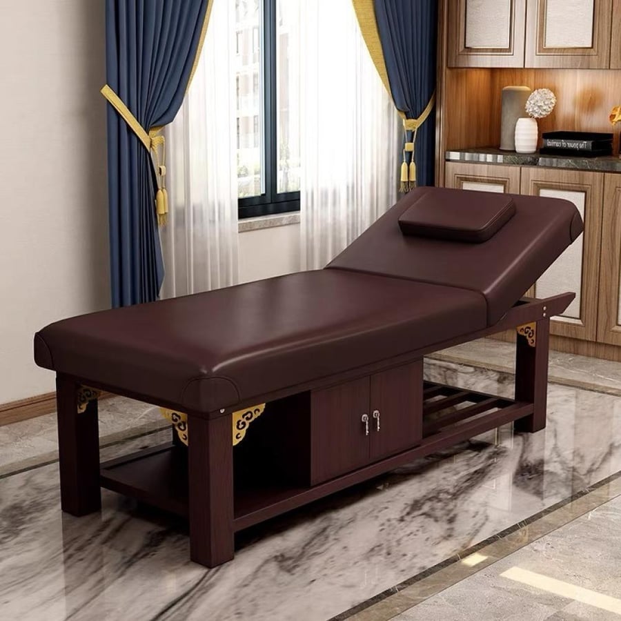Luxury wooden massage bed — exceptional comfort with modern design