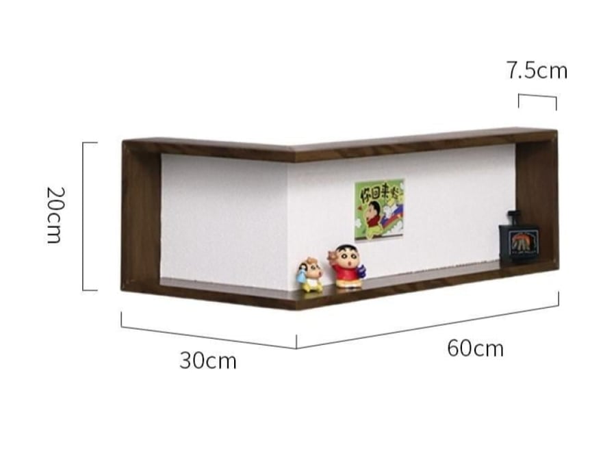 طقم رفوف زاوية كلاسيكية من الخشب الصلب Corner shelf three-piece set (external corner)
