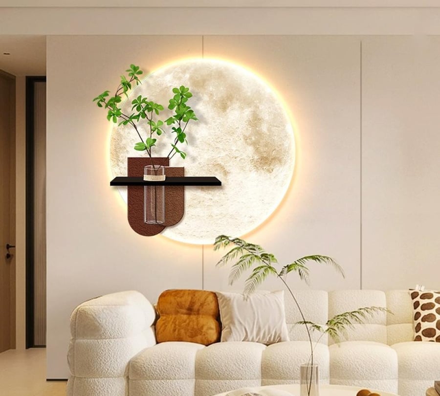 ديكور جداري مضيء بتصميم القمر