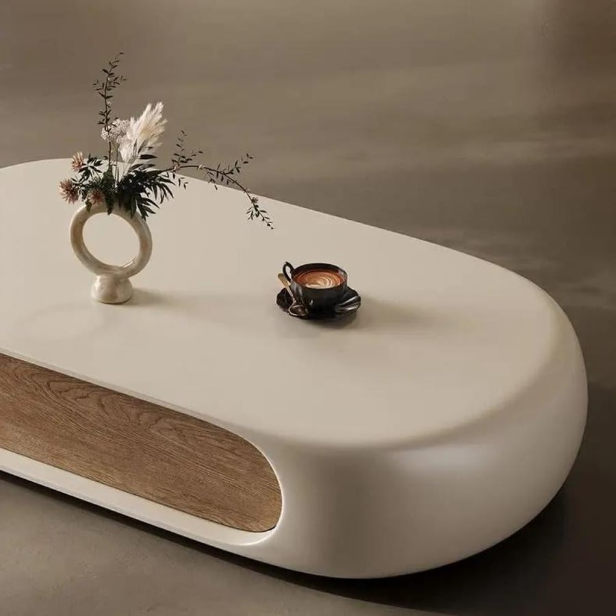 طاولة قهوة بيضاوية بتصميم عصري أنيق