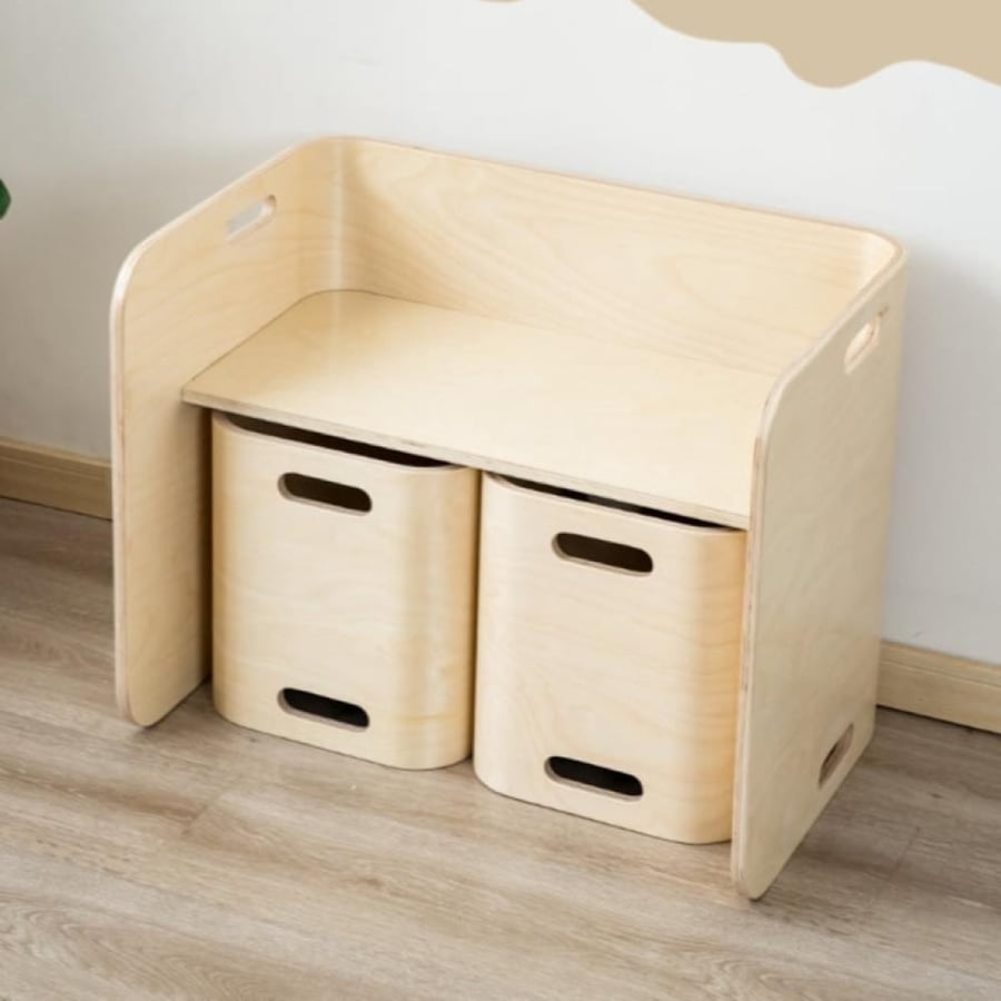 Children's office set with wooden chair – multifunctional and practical intelligence