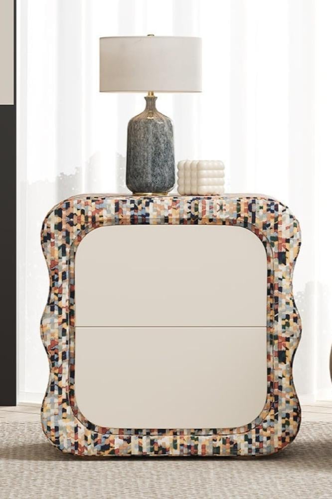 Side cabinet with a distinctive design and a mosaic touch