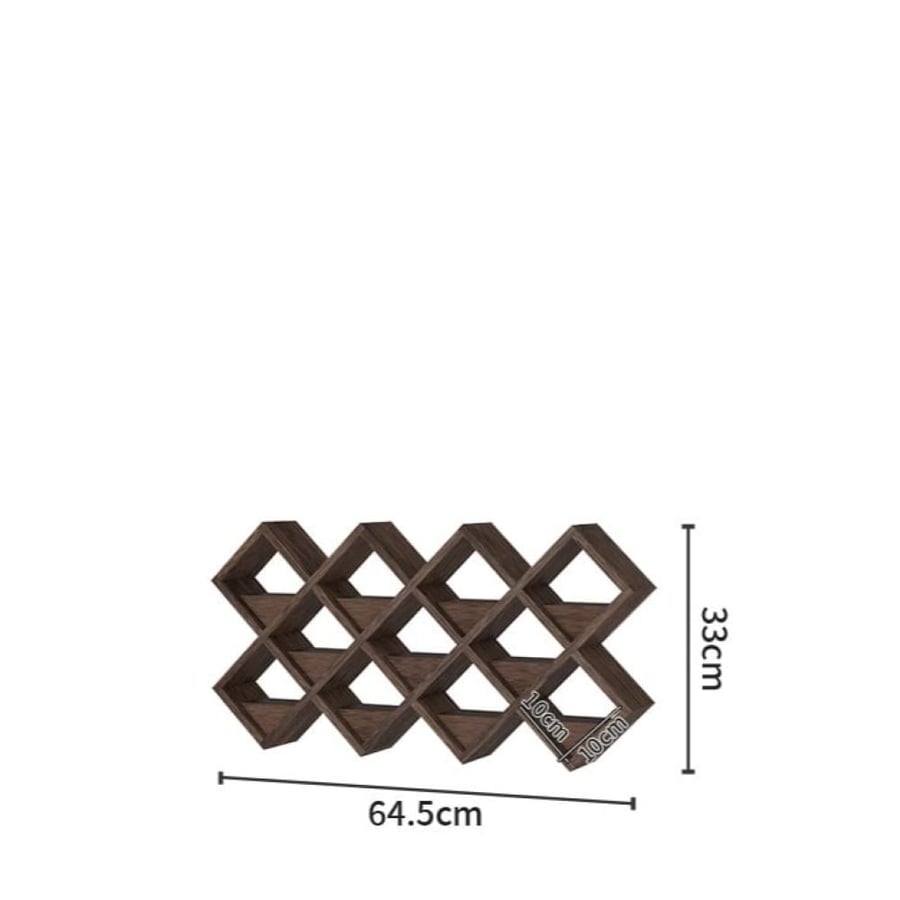 Mesh storage rack in a diamond shape made of hardwood