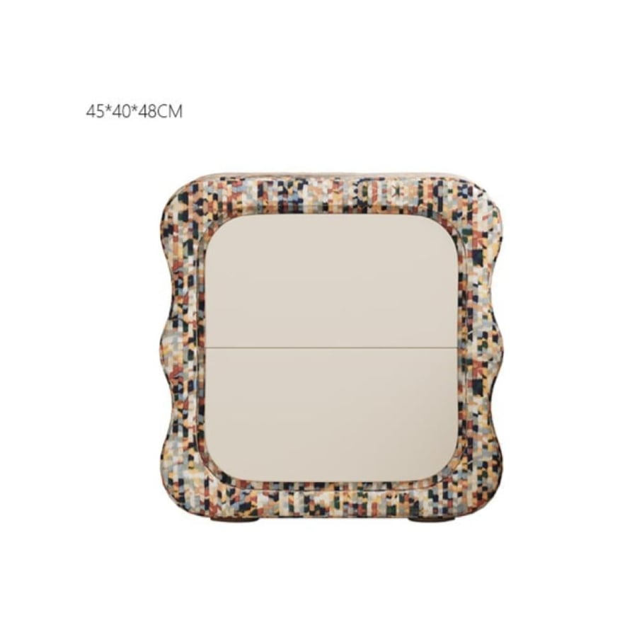 Side cabinet with a distinctive design and a mosaic touch