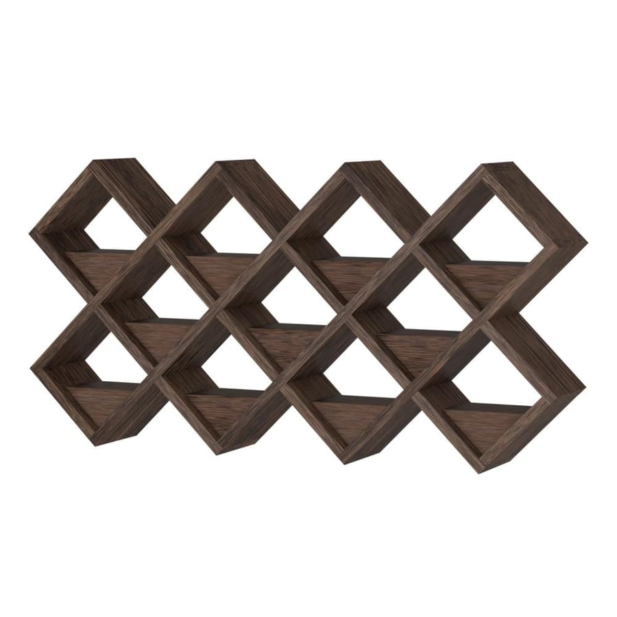 Mesh storage rack in a diamond shape made of hardwood