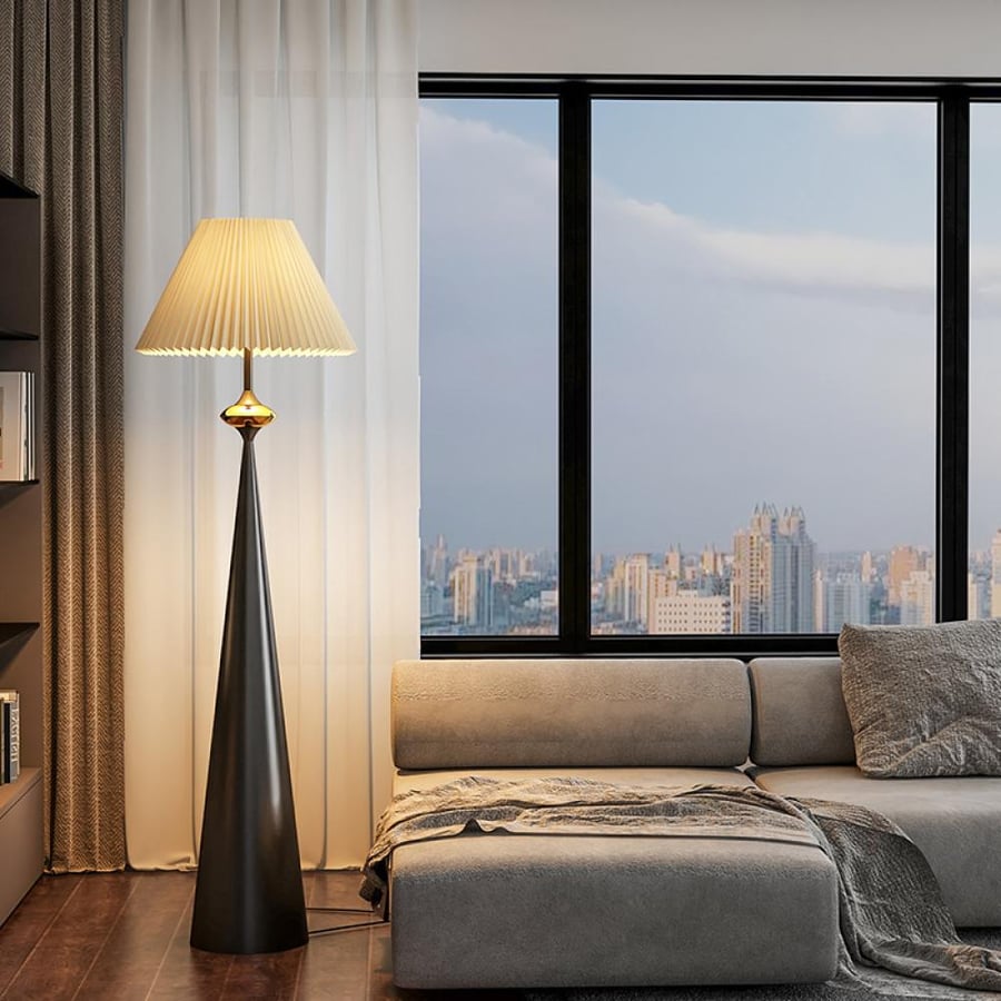 مصباح أرضي بتصميم ياباني وصيني عتيق – إضاءة ثلاثية