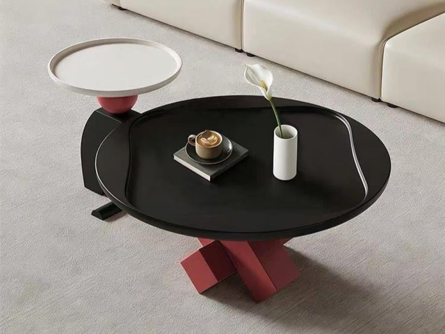 طقم طاولات قهوة إيطالية بتصميم هندسي عصري