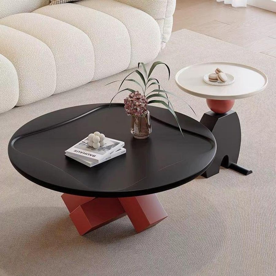 طقم طاولات قهوة إيطالية بتصميم هندسي عصري