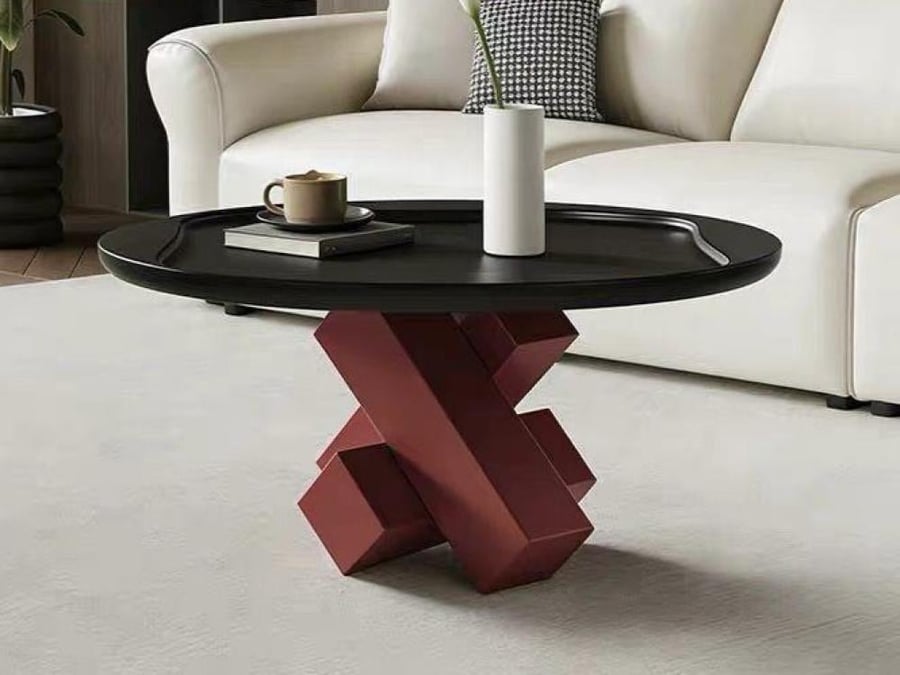 طقم طاولات قهوة إيطالية بتصميم هندسي عصري