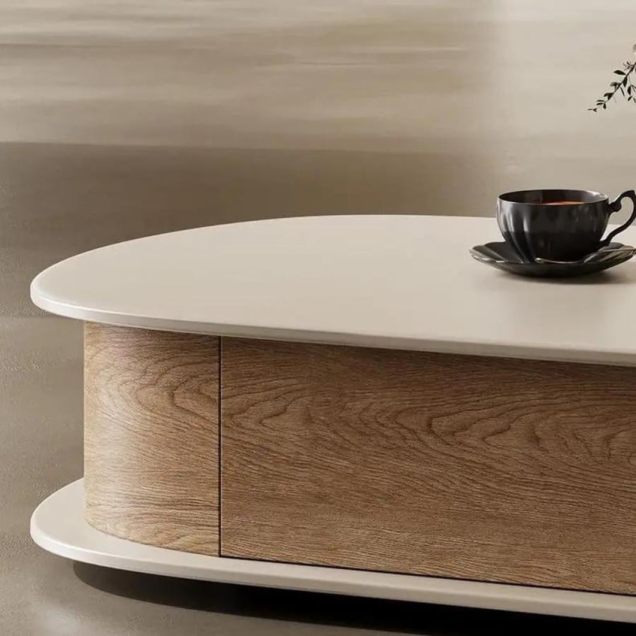 طاولة قهوة بيضاوية بتصميم عصري أنيق
