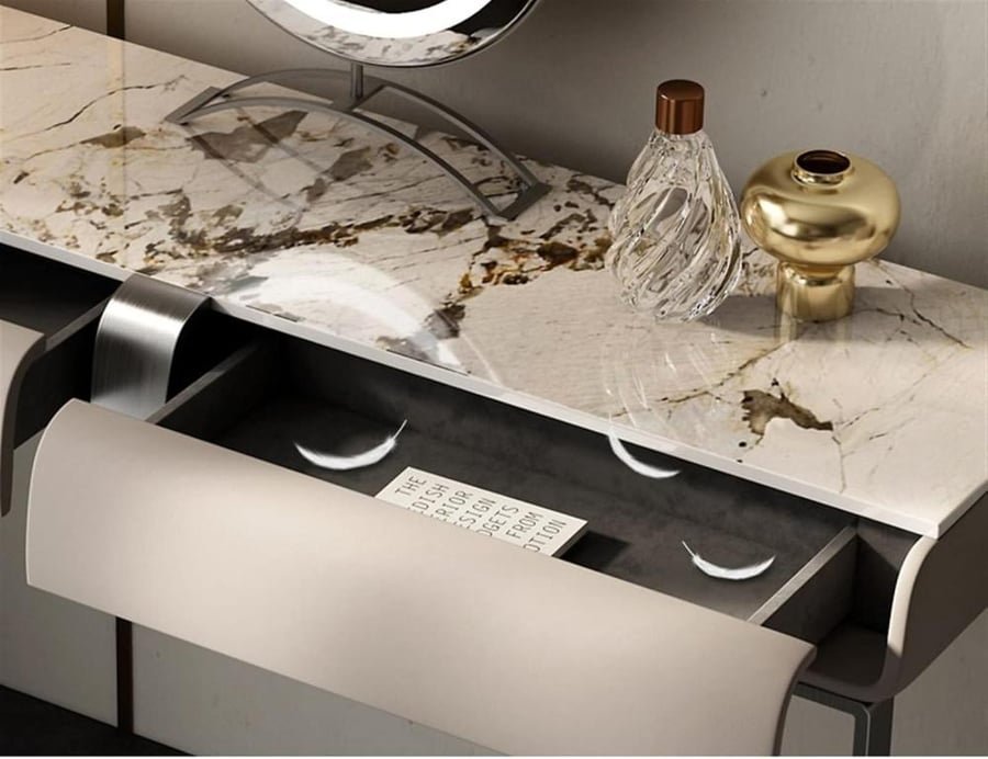 Luxury Italian decoration table set with side cabinet