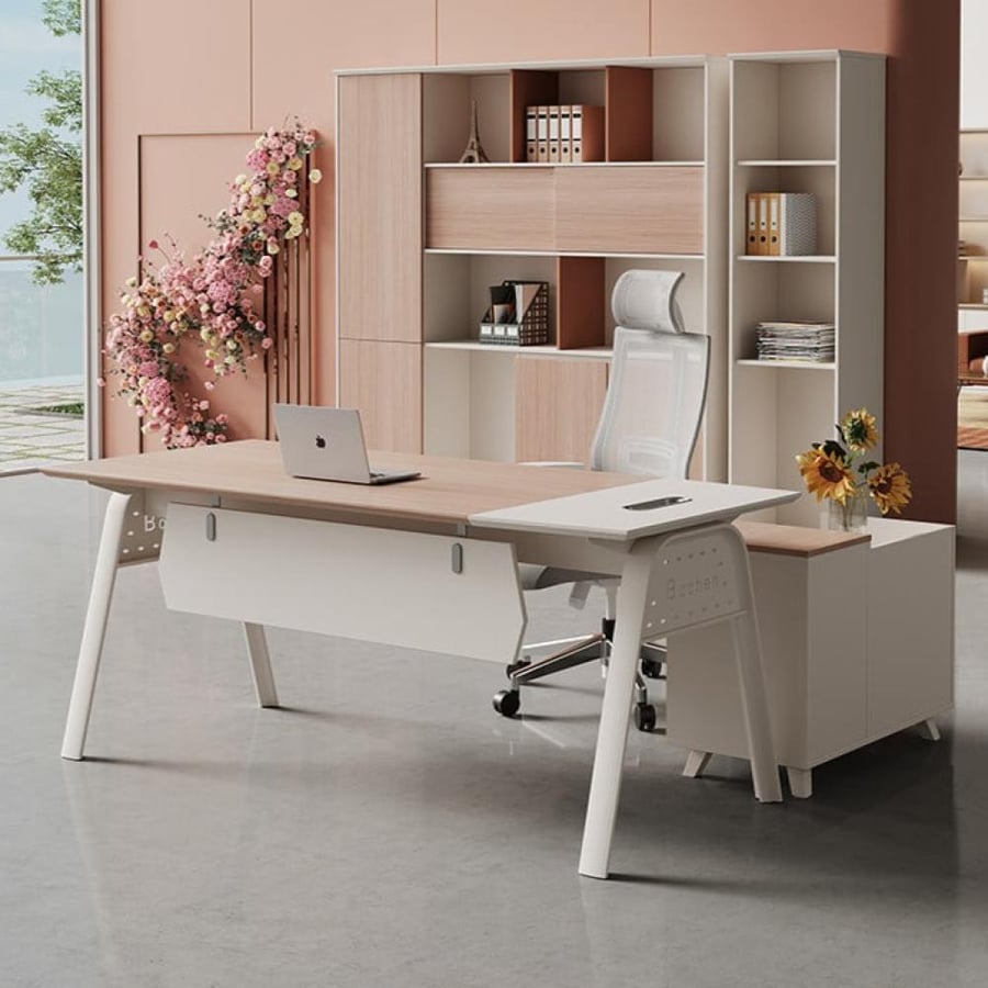 Office of the manager with a side cabinet – part of the complete modern office set