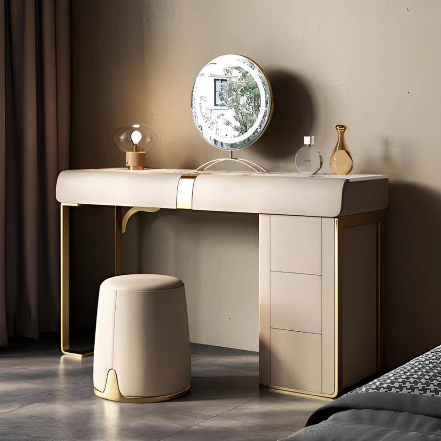 Luxury Italian decoration table set with side cabinet