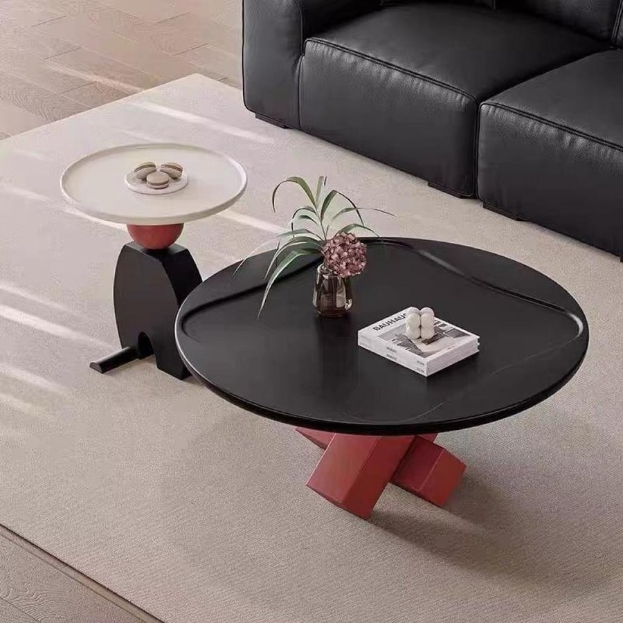 طقم طاولات قهوة إيطالية بتصميم هندسي عصري