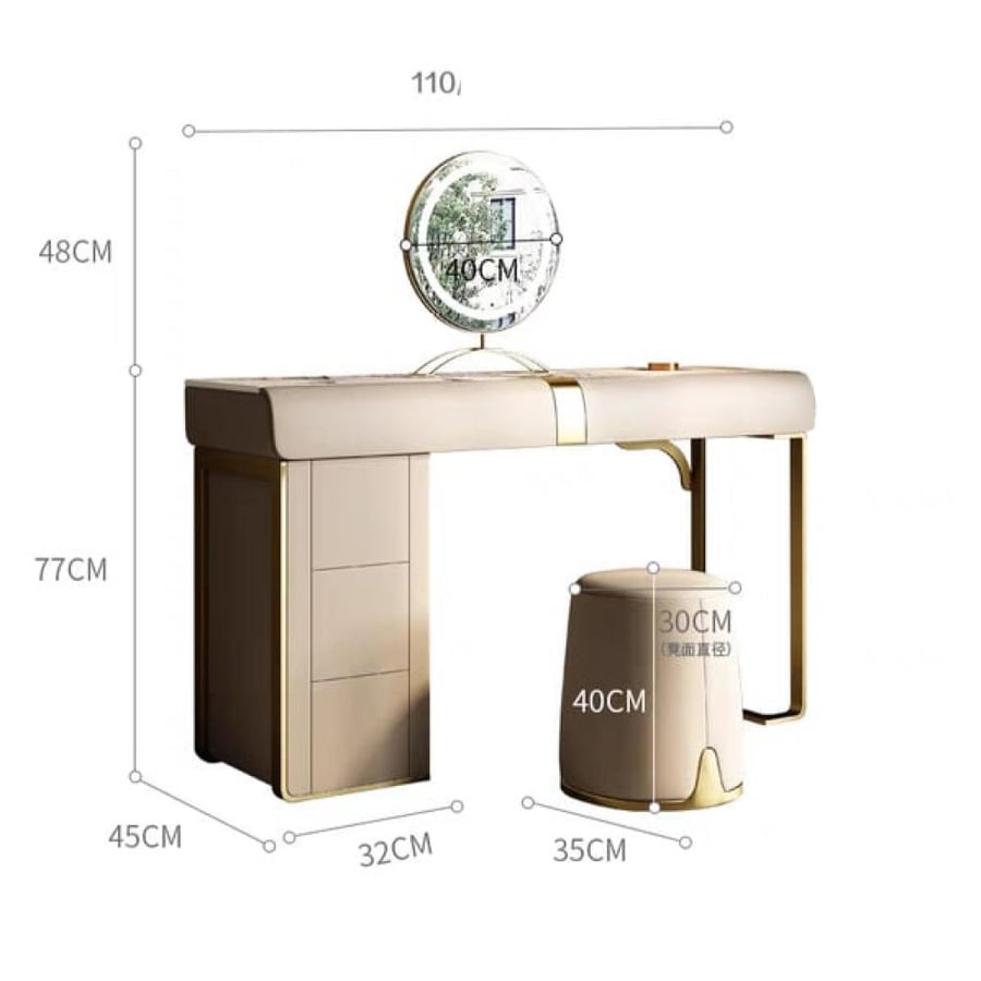 Luxury Italian decoration table set with side cabinet
