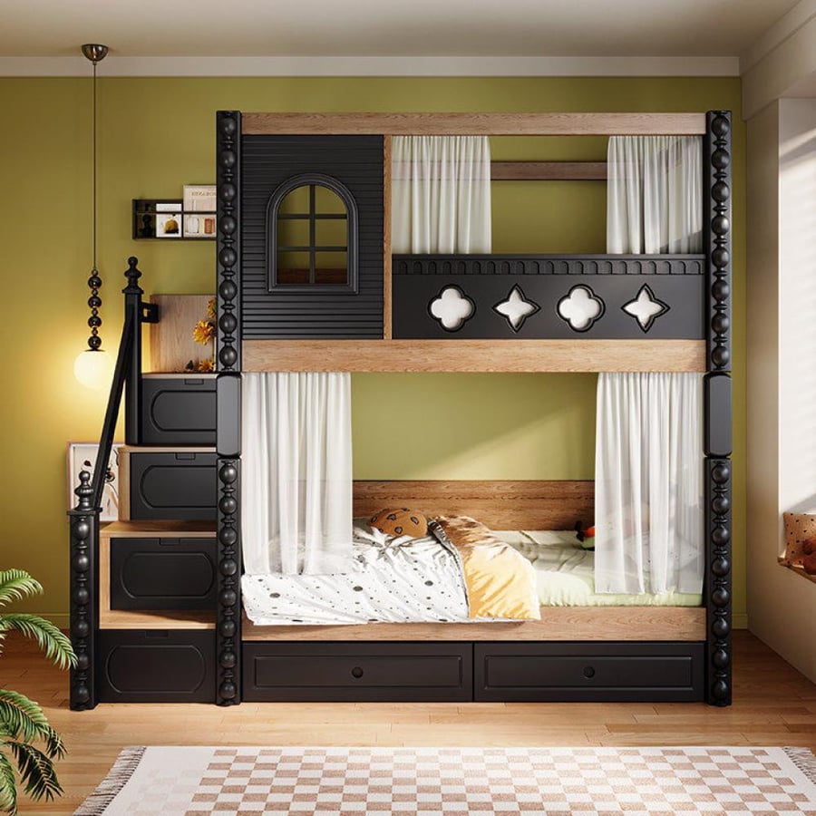سرير أطفال بتصميم بيت علوي