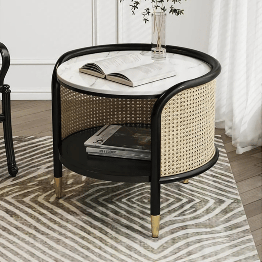 Side table with bohemian design