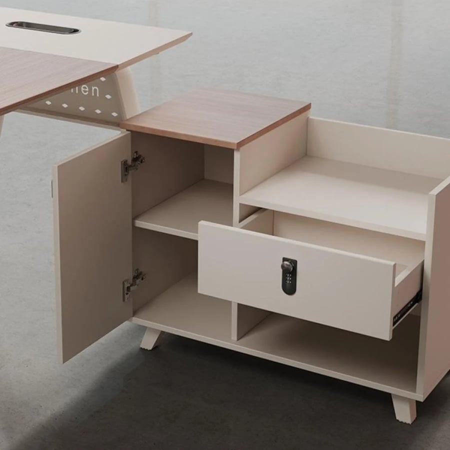 Office of the manager with a side cabinet – part of the complete modern office set